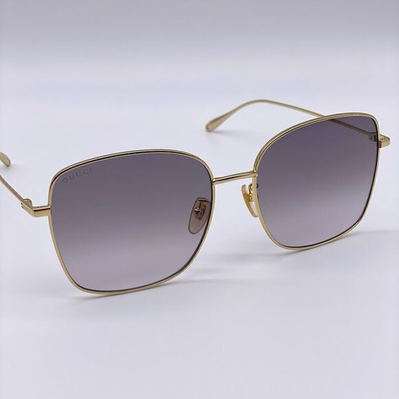 GUCCI Sunglasses GG1030SK 003 Gold/Grey With Chain Women NEW